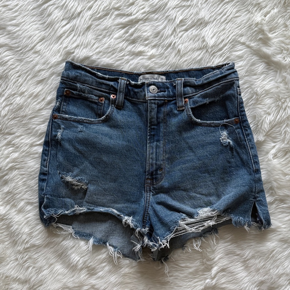 Abercrombie & Fitch Cutoff High Rise Denim Shorts Size 00/24
